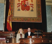 Urbano Galindo and his spouse at the Parliament